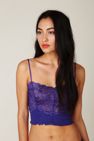 Rib and Lace Crop Cami