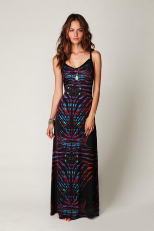 Printed Braid Back Tank Maxi Dress