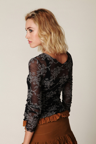 Floral Burnout Henley