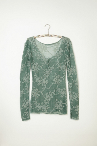 Floral Burnout Henley