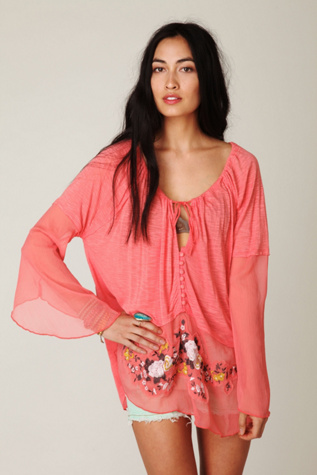 Meadow Embroidered Chiffon Top