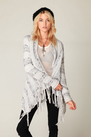 Marled Fringe Cardigan