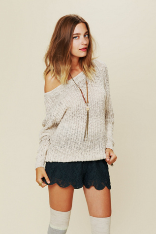 Free People Scalloped Lace Skort