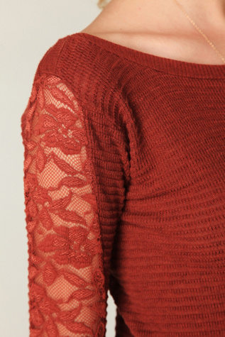 Open Lace Sleeve Top