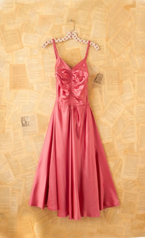 Vintage 1950s Pink Satin Dress