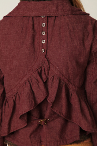 Cropped Ruffle Peplum Jacket