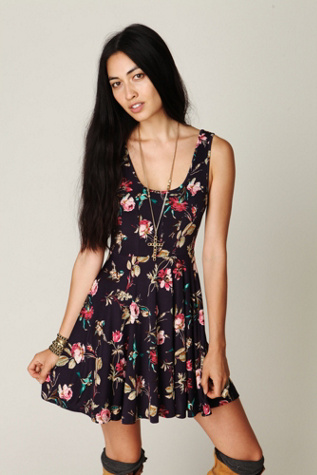 Printed Knit Bird Dress