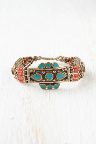 Coral Moon Shield Bracelet