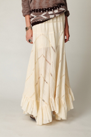 Solid Pieced Maxi Skirt