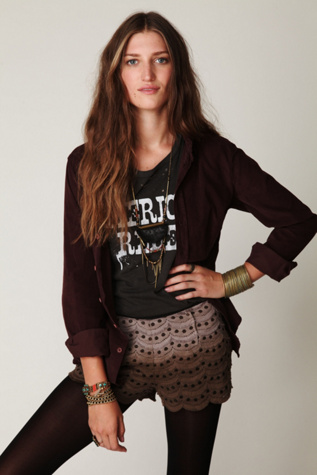 Ombre Scalloped Skort