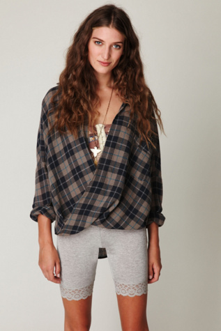 Fold Over Lace Trim Shorts