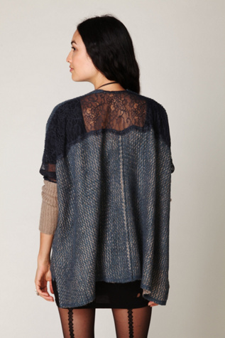 Lace Inset Oversize Cardigan