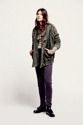 We The Free Oversized Fleece Moto Jacket