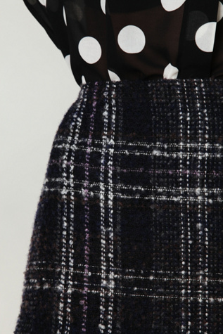 Mohair Plaid Mini Skirt