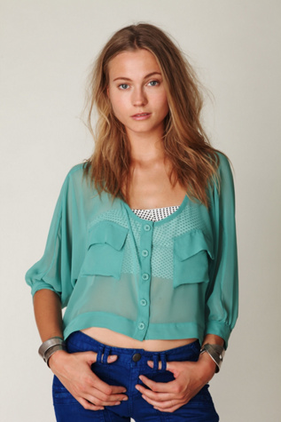 2-Pocket Sheer Crop Top