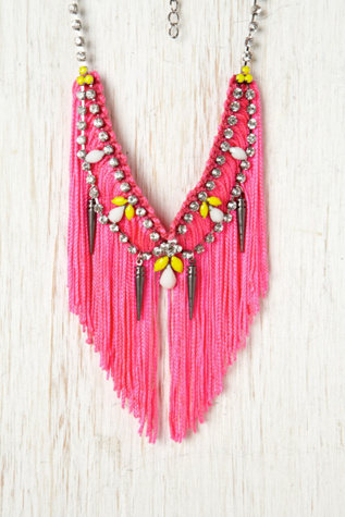 Rhinestone Fringe Bib