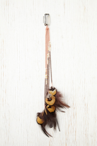 Beaded Feather Hair Clip