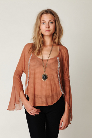 FP New Romantics Bell Sleeve Chiffon Top