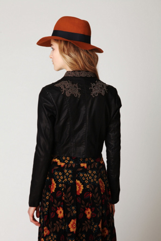 Embellished Vegan Leather Jacket