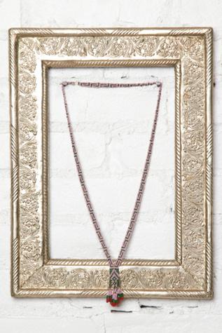 Vintage Pink Beaded Lariat