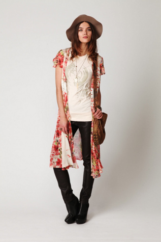 Printed Chiffon Bed Jacket