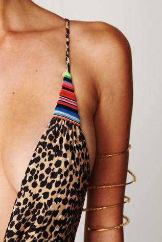 Embroidered Twist Cheetah Onepiece