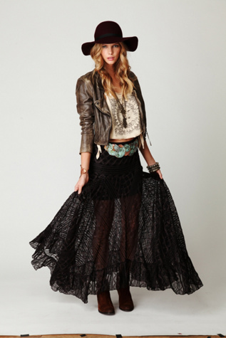 Two Tone Pieced Lace Maxi