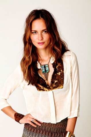 FP New Romantics Sequin Button Down
