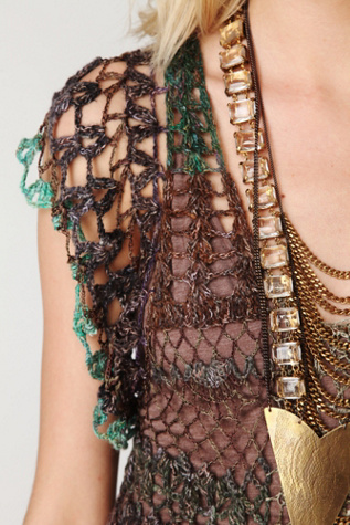 FP Spun Fools Gold Crochet Dress