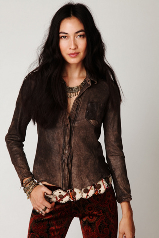 Leather Buttondown