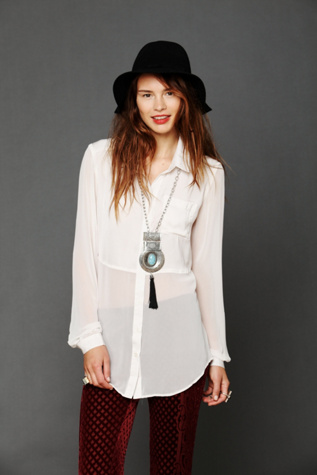 Sheer Buttondown Tunic