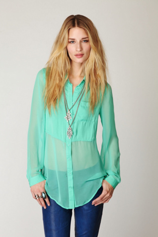 Sheer Buttondown Tunic