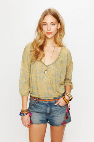 Morroccan Patched Cutoff Shorts