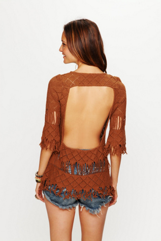 Open Diamond Fringe Tunic