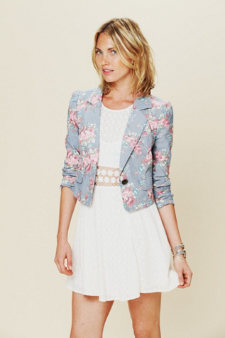 Floral Shrunken Blazer