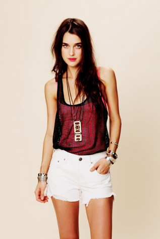 Colored Denim Cutoff Shorts