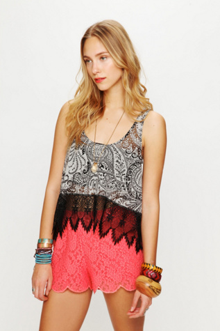 Burnout Tea Room Crop Top