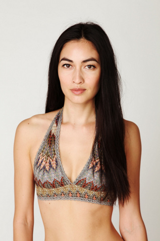 Raschel Lace Halter Bra