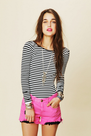 Striped Low Back Top