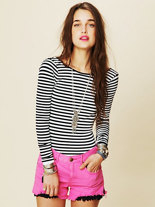 Striped Low Back Top