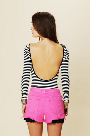 Striped Low Back Top