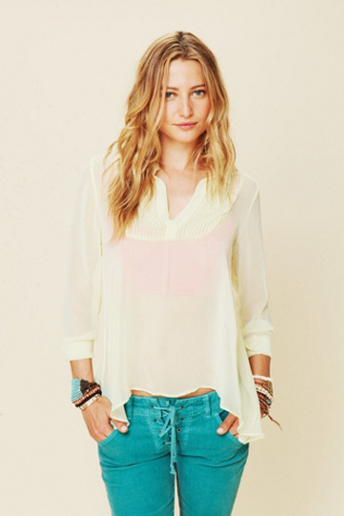 Poly Georgette Pullover with Pleats