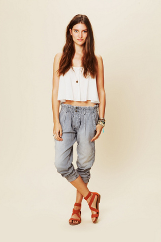 Grandfather Fit Crop