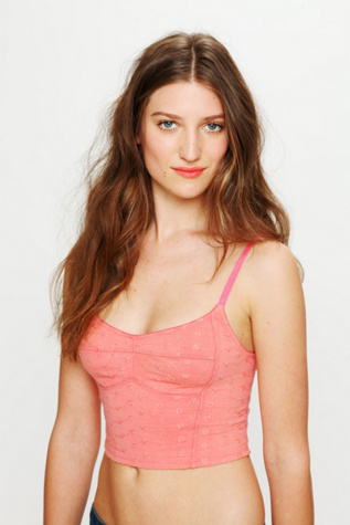 Stretch Eyelet Crop Bra