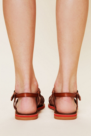 BROWN WITH RED SOLE