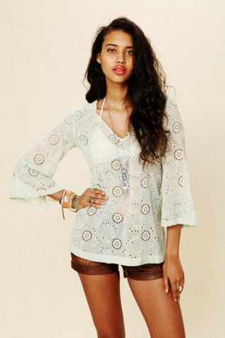 Eyelet Hooded Tunic