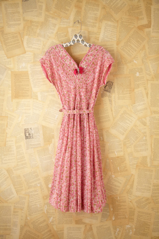 Vintage 1950s Print Dress