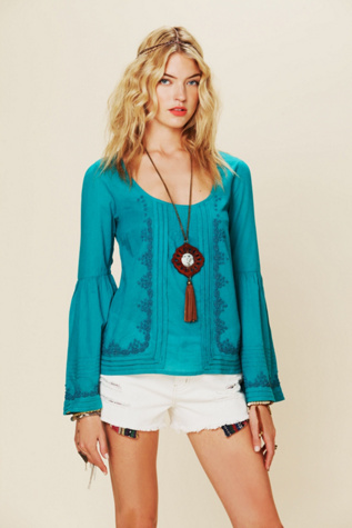 Beaded Bell Sleeve Top