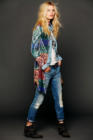 Pattern Long Buttondown Sweater