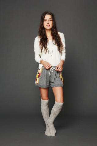 Heather Embroidered Short